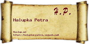 Halupka Petra névjegykártya