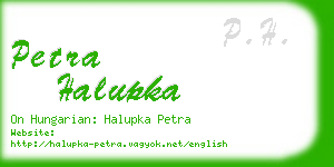 petra halupka business card